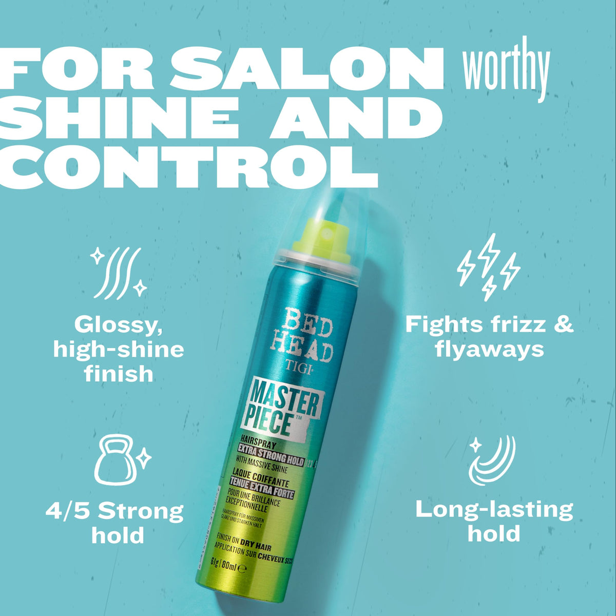 TIGI Masterpiece size comparison next to passport illustrating travel-friendly convenience