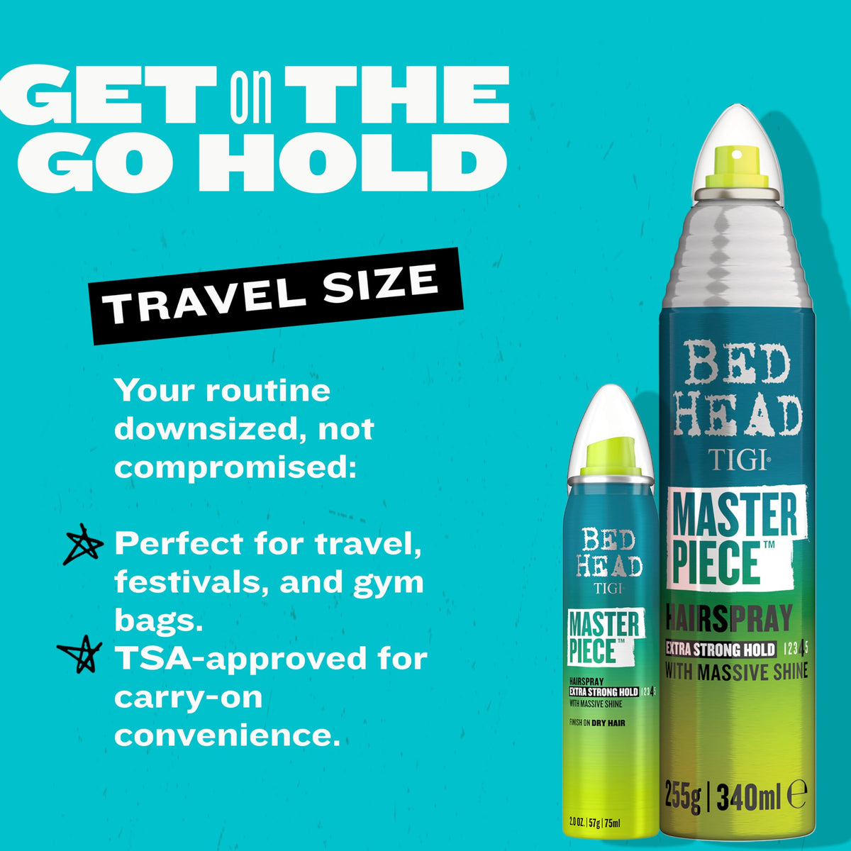 TIGI Masterpiece mist on hair texture showing frizz reduction and added shine