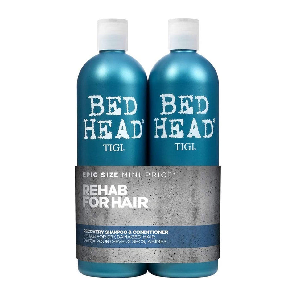 TIGI Bed Head recovery front packaging showing duo and benefits
