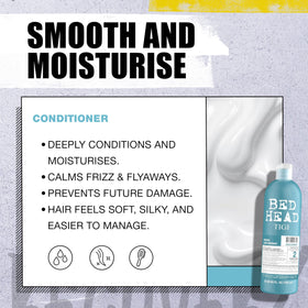TIGI 25.36 fl oz bottles held in hand showing generous size