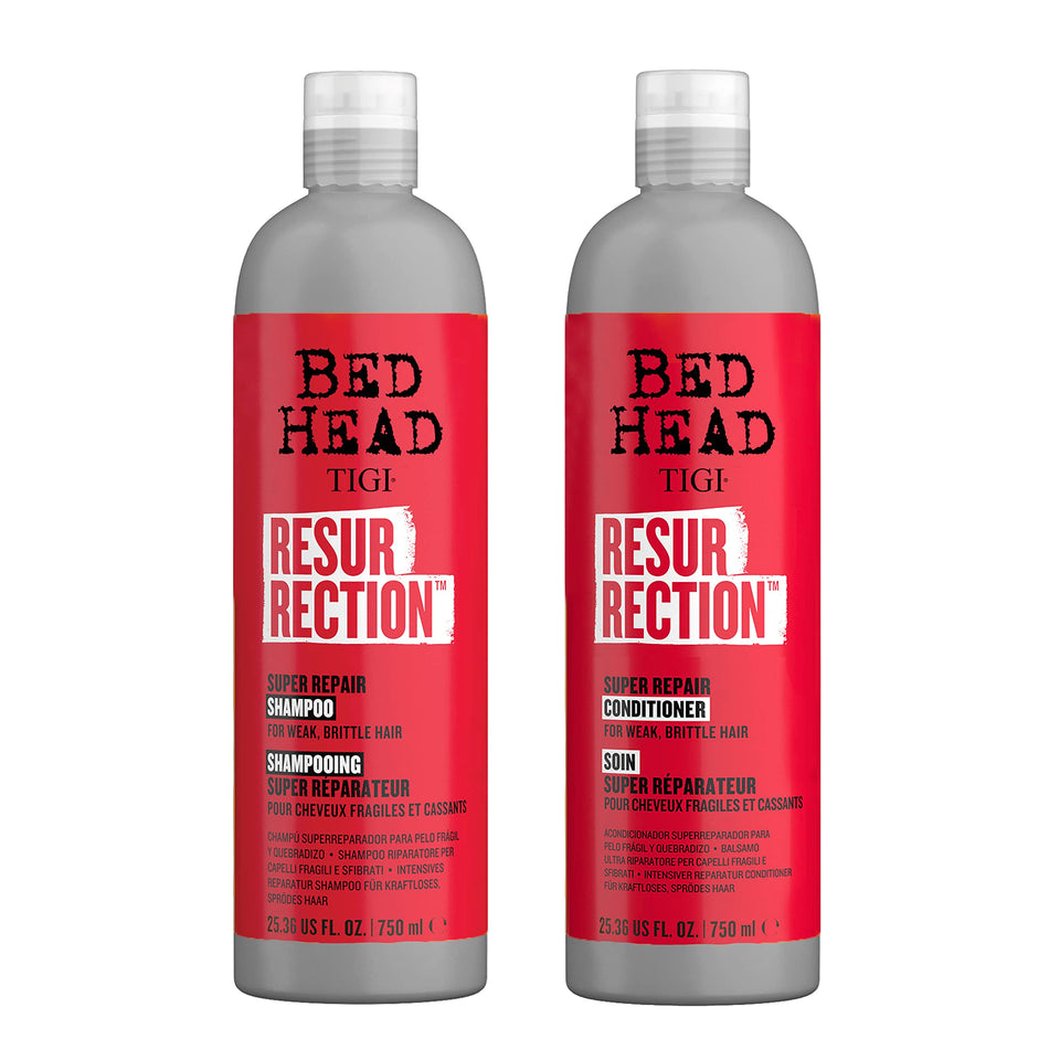 TIGI Bed Head front packaging showing bottles and benefits
