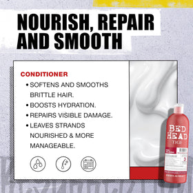 TIGI 25.36 fl oz bottle beside a hand for scale, value-size for frequent use