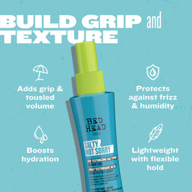 TIGI close-up of fine salt-infused formula adding matte texture