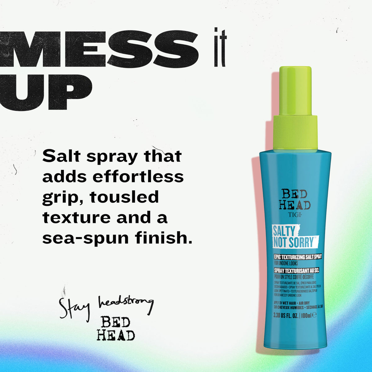 TIGI spray action mist creating instant texture for effortless styling