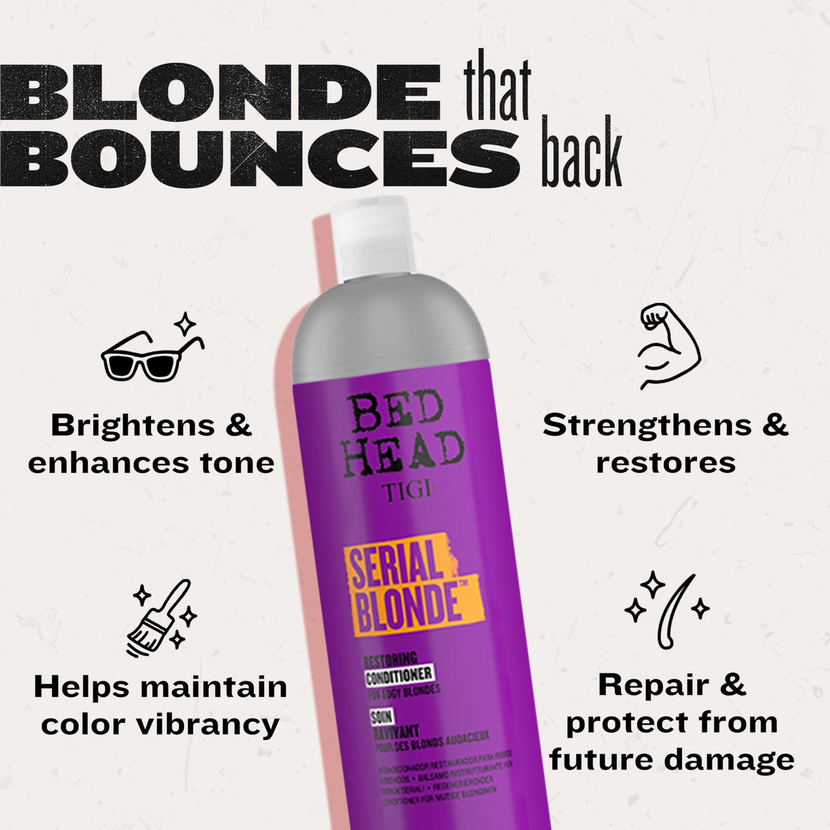 TIGI Serial Blonde conditioner cream texture showing moisturizing finish