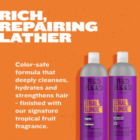 TIGI Serial Blonde ingredient visual with hydrolyzed keratin and proteins