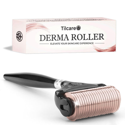 Tilcare derma roller front view showing wide head for faster coverage