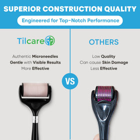 Tilcare roller next to a ruler to demonstrate head width and length