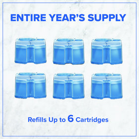 Tillbrook bottle pouring refill into cartridge demonstrating easy refill