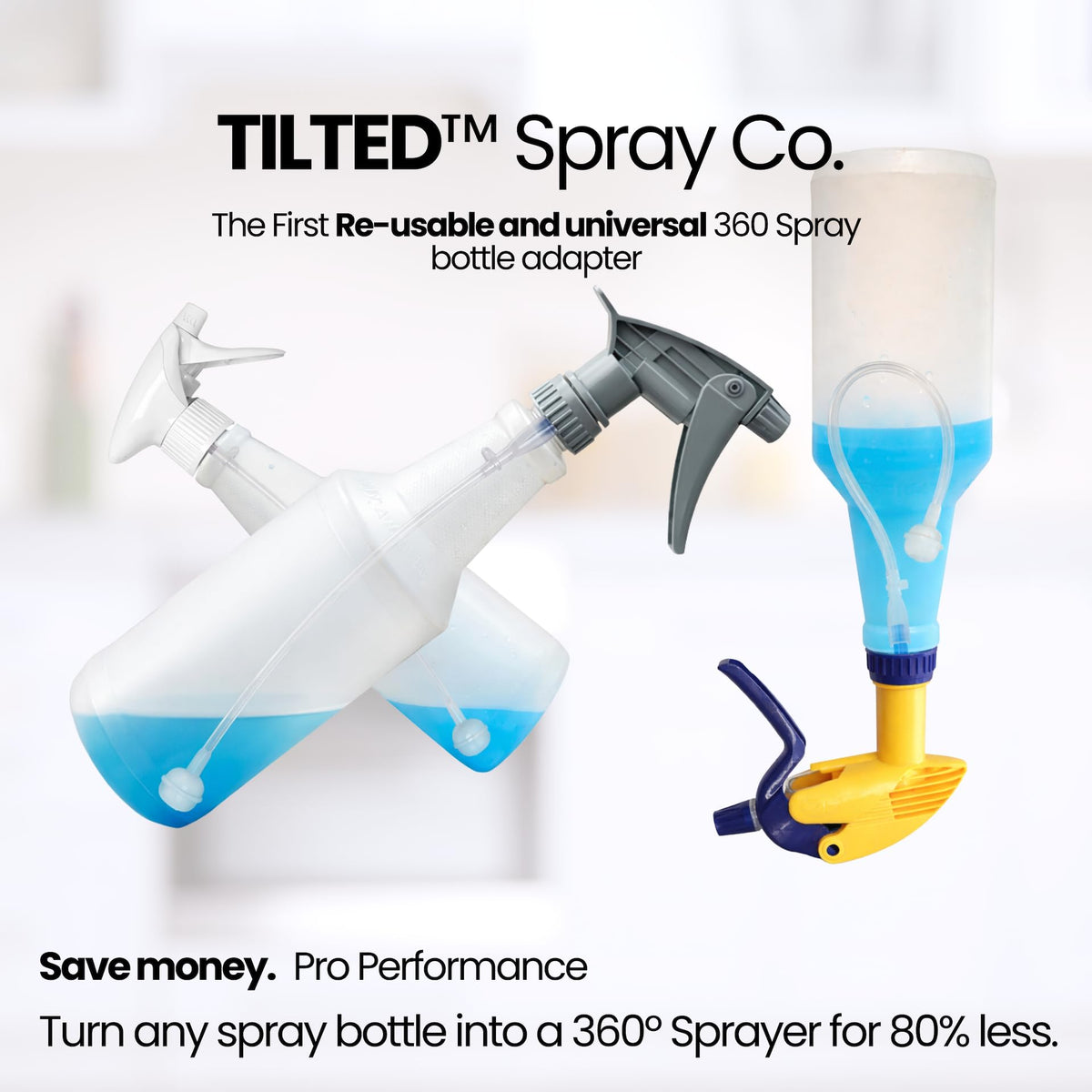 Tilted Spray Co. close-up of weighted dip tube showing stable suction