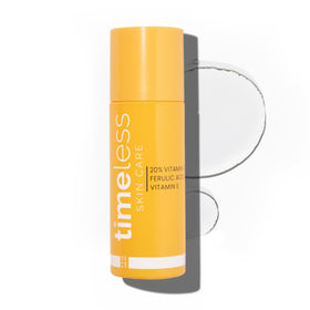 Timeless Skin Care front bottle view showing product and benefit of brightening