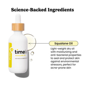 Timeless Skin Care dropper dispensing squalane oil, demonstrates precise easy dosing