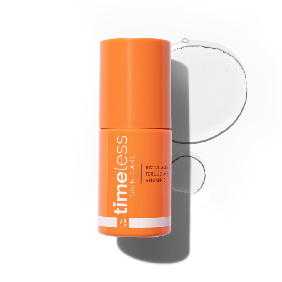Timeless Skin Care front bottle view showing clean label and benefit