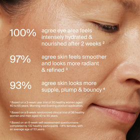 Timeline Mitopure being gently tapped under eye, demonstrating delicate application and de‑puffing benefit