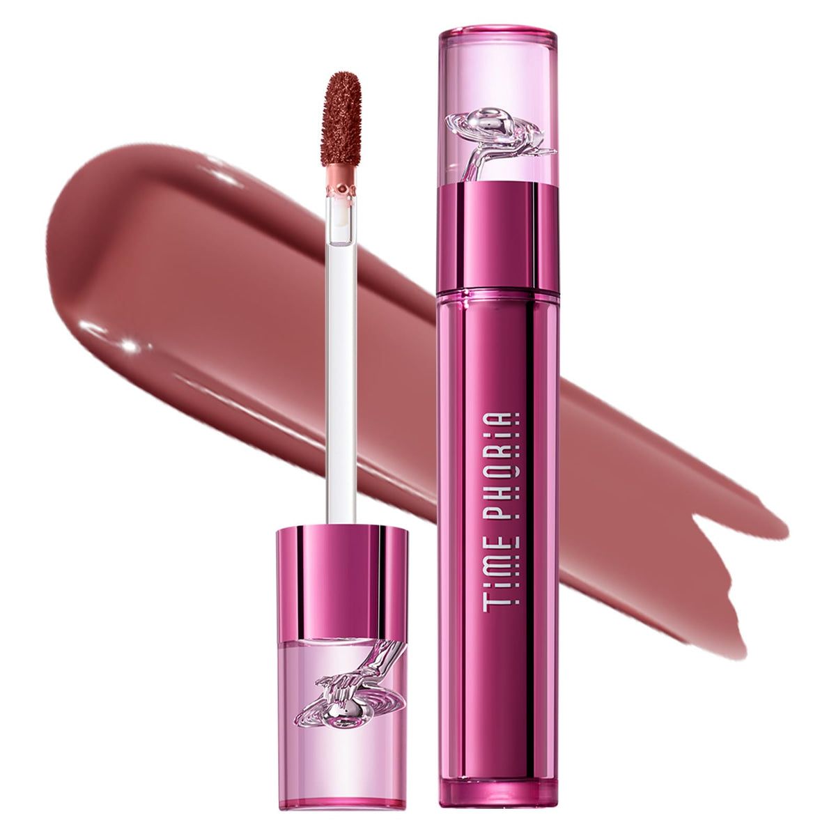 TIMEPHORIA front packaging showing sleek tube and nude-pink shade benefit clear branding