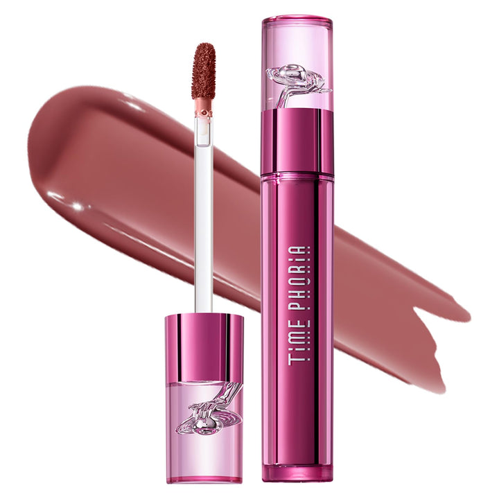 TIMEPHORIA front packaging showing sleek tube and nude-pink shade benefit clear branding