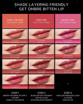 TIMEPHORIA lips styled for evening look showing versatile mauvish pink glam benefit