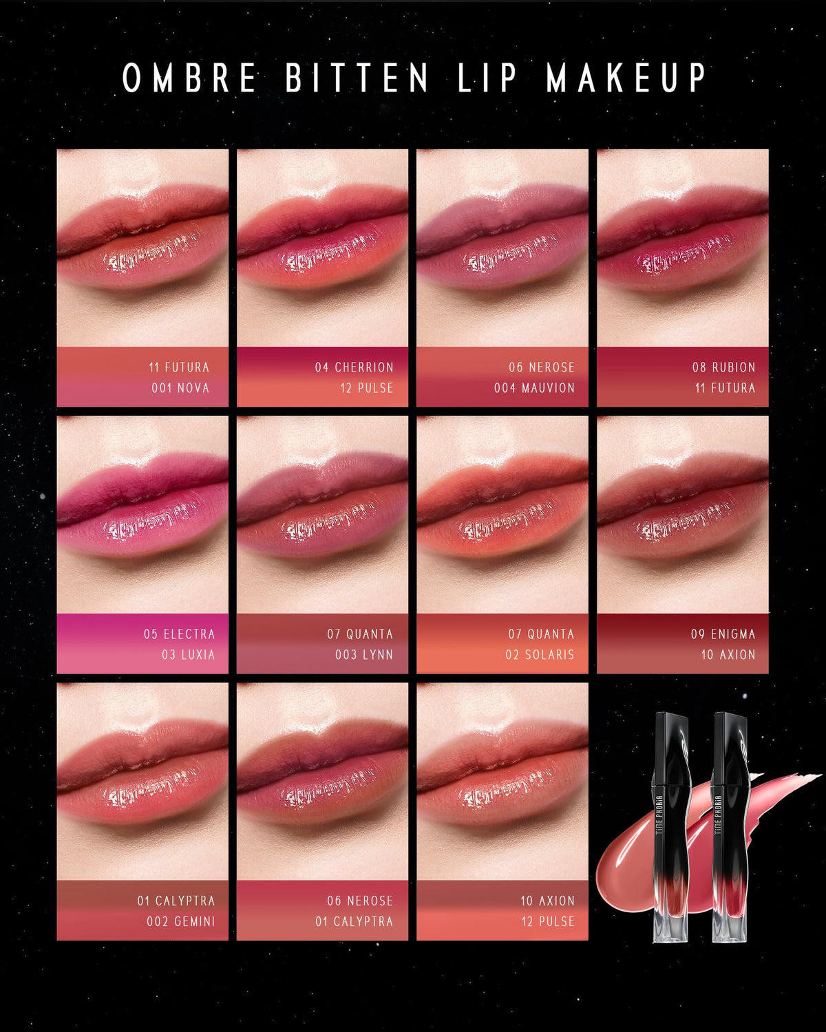 TIMEPHORIA shade 09 swatch palette showing color comparison and selection aid