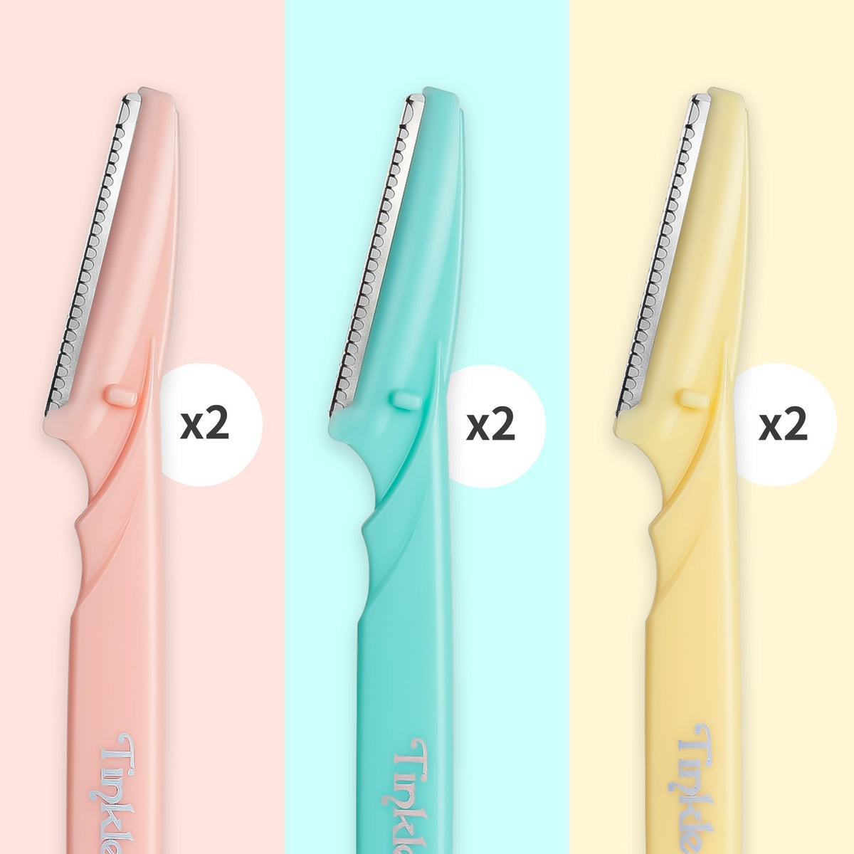 Tinkle protective cap on razor demonstrating safe storage benefit