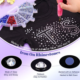 TINKRSTUFF applicator placing rhinestones on fabric for precise embellishment