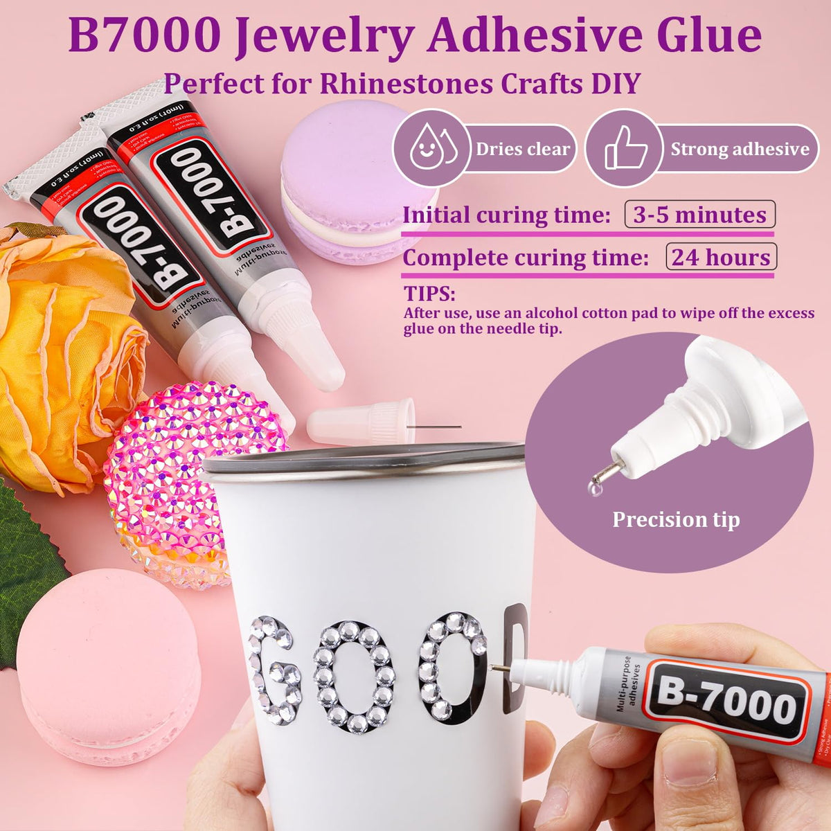 TINKRSTUFF B7000 glue tube with applicator needle for controlled clear bonding
