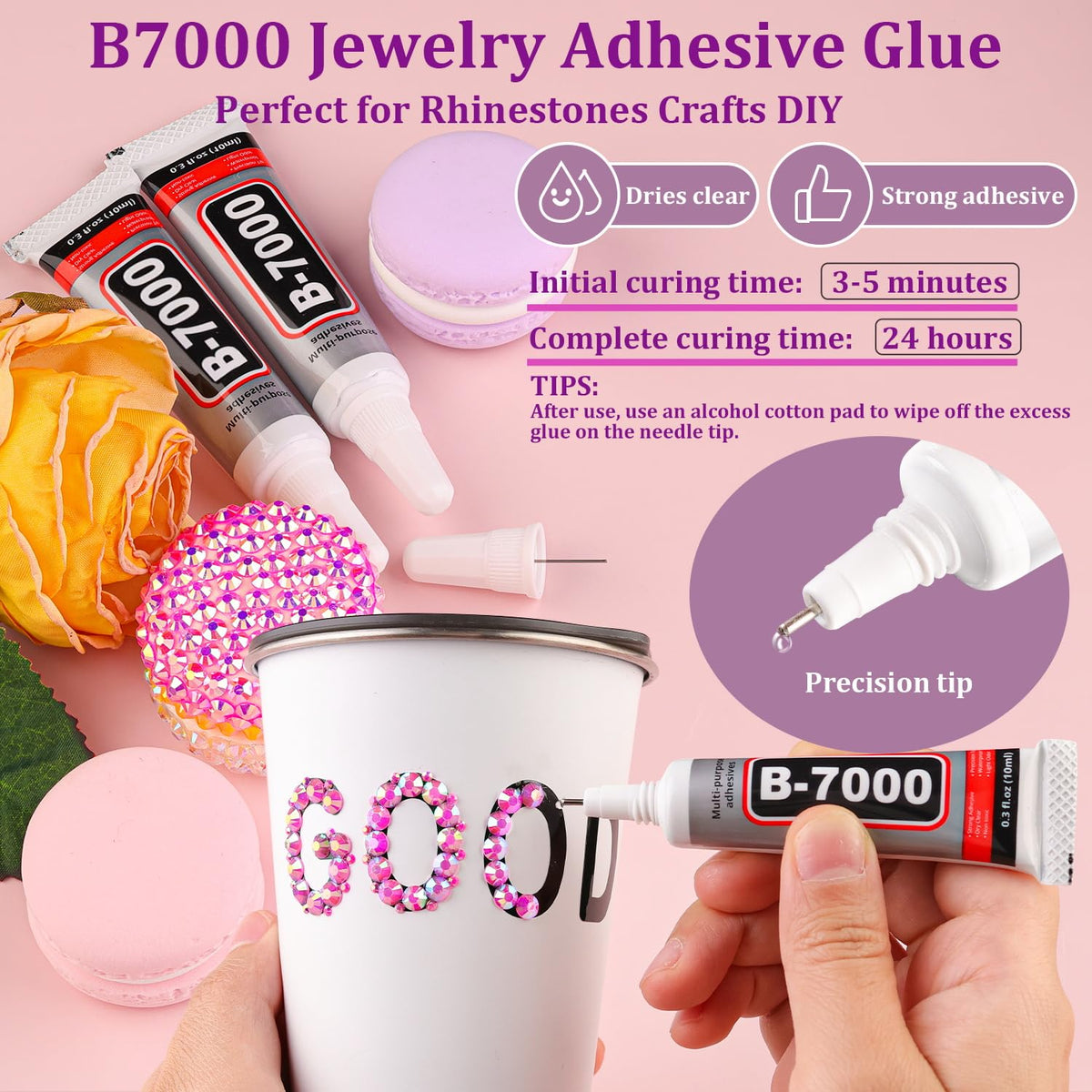 TINKRSTUFF three 10ml B7000 glue tubes with needle tips for controlled adhesive application
