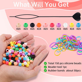 TINKRSTUFF beader tool in use threading beads quickly for tangle-free styling