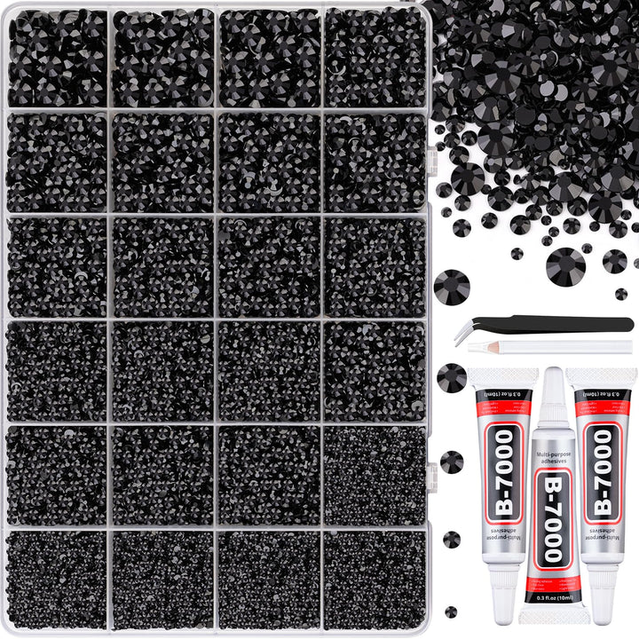TINKRSTUFF front packaging showing 24-grid black rhinestone kit for versatile crafting