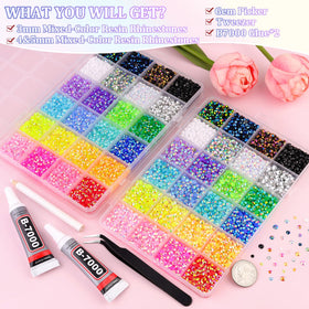 TINKRSTUFF close-up of rhinestone facets with AB coating highlighting vibrant reflective sparkle