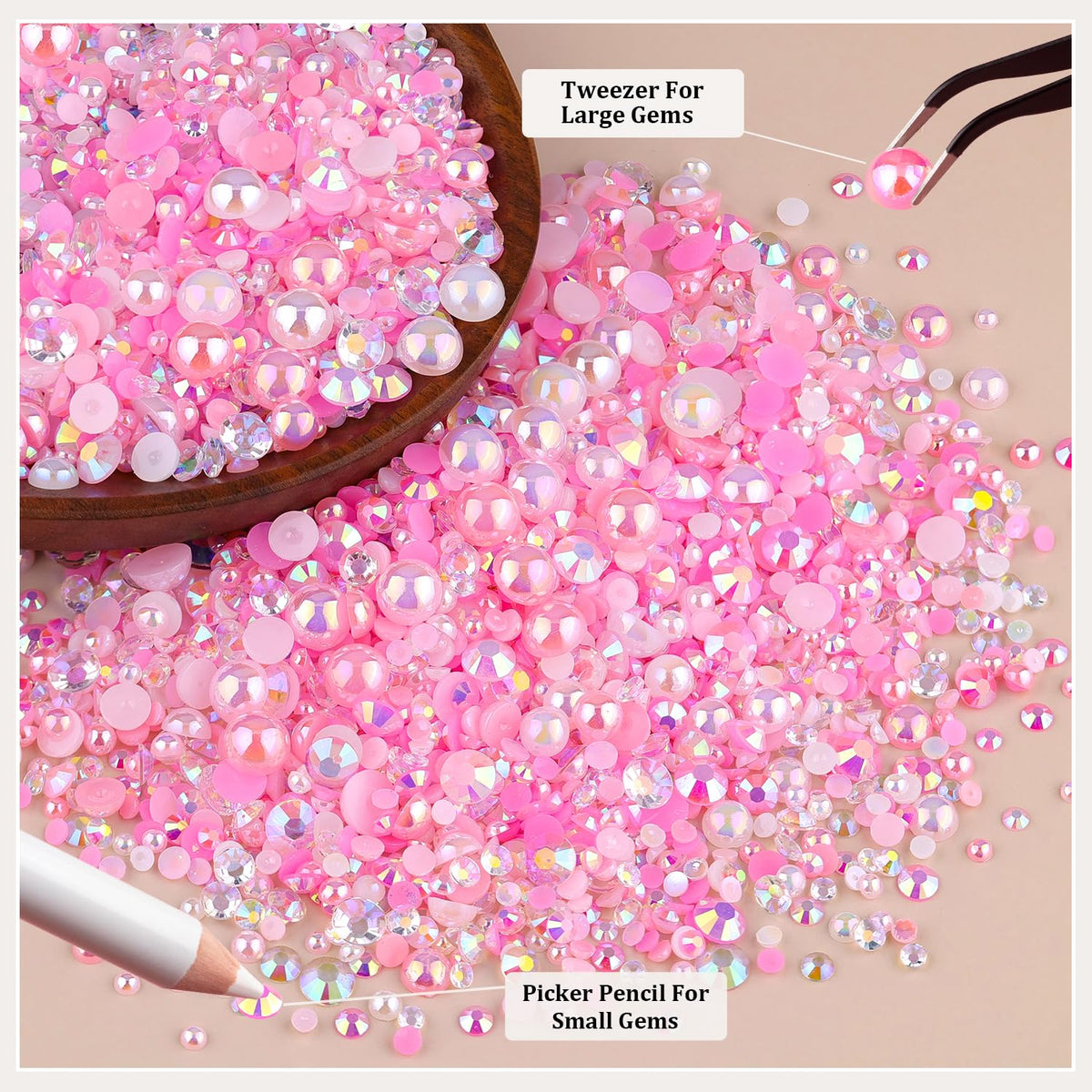 TINKRSTUFF close-up rhinestone AB sparkle reflecting light for eye-catching designs