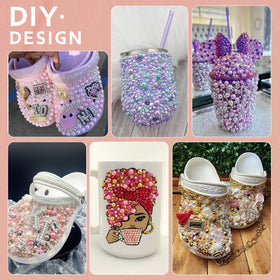 TINKRSTUFF rhinestones decorating a tumbler for long-lasting sparkle