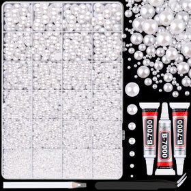 TINKRSTUFF front view of organized box with 24 grids and pearls, shows neat storage