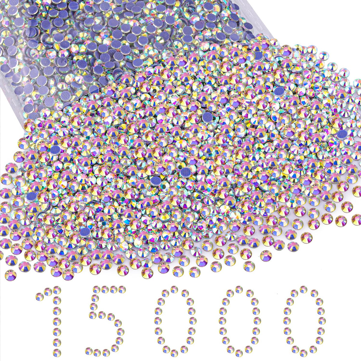 TINKRSTUFF front packaging showing 15000pcs bulk rhinestones and easy refill benefit