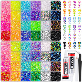 TINKRSTUFF front packaging showing two organized rhinestone boxes and accessories for easy crafting