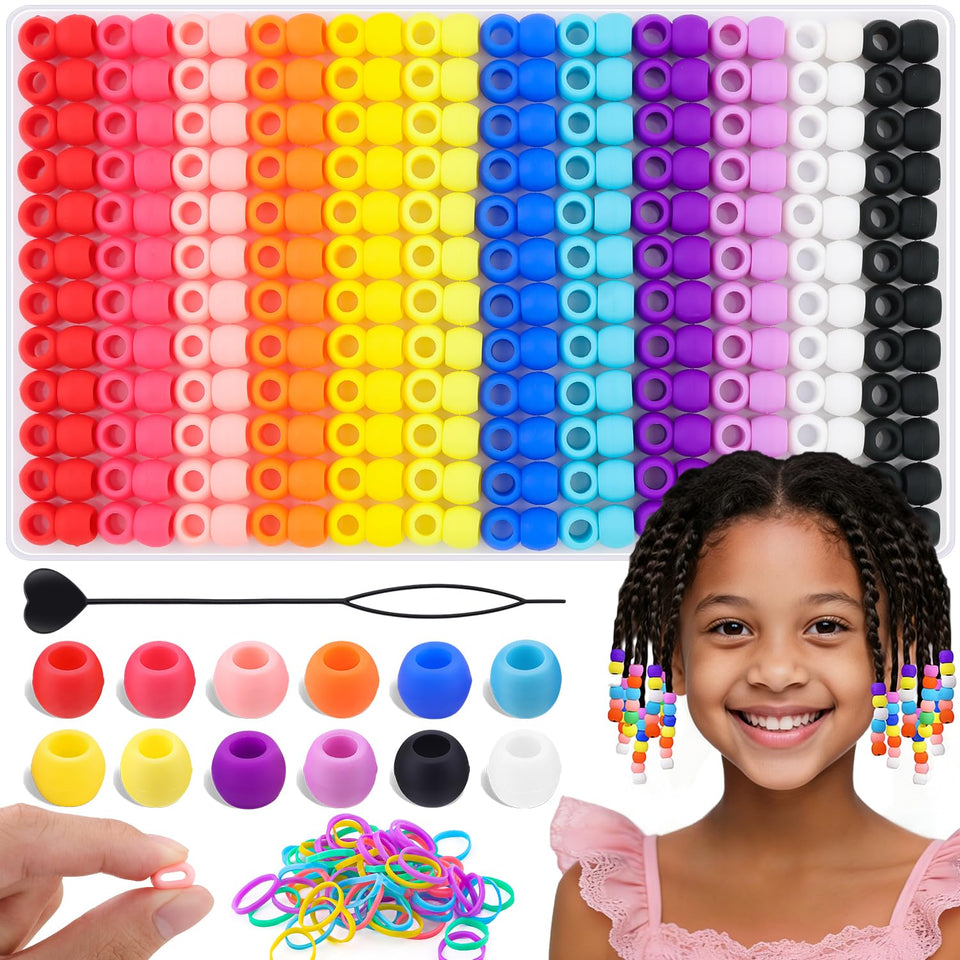 TINKRSTUFF front packaging showing multicolor bead kit and included tools for quick styling