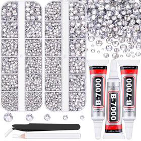 TINKRSTUFF front packaging showing organized rhinestone boxes and glue, convenient storage