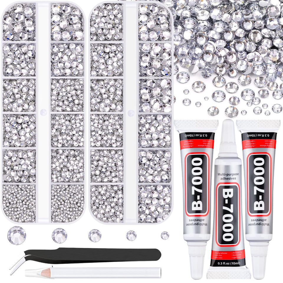 TINKRSTUFF front packaging showing organized rhinestone boxes and glue, convenient storage
