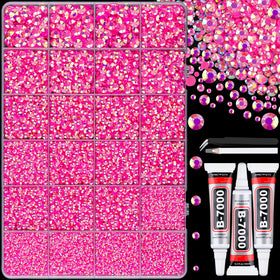 TINKRSTUFF front packaging showing 24-grid box and pink AB gems, ready to organize