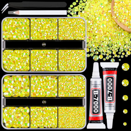TINKRSTUFF front packaging showing lemon yellow AB rhinestones and supplies for easy crafting