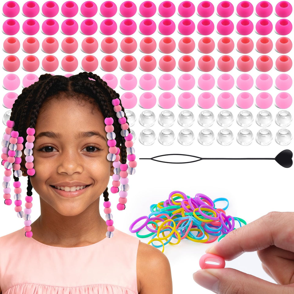 TINKRSTUFF front packaging showing light pink bead kit and included tools for easy styling