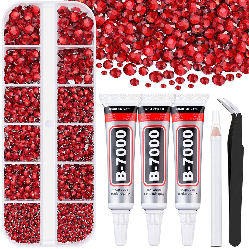 TINKRSTUFF front packaging showing organized red rhinestones and tools, easy storage