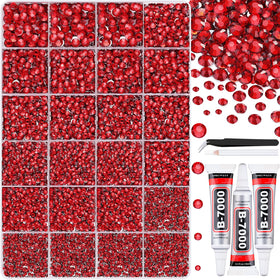 TINKRSTUFF front packaging showing organized 24-grid box and red rhinestones for easy storage