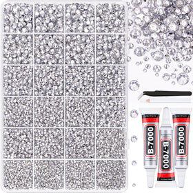 TINKRSTUFF front packaging showing 24-grid rhinestones kit and included tools for convenience