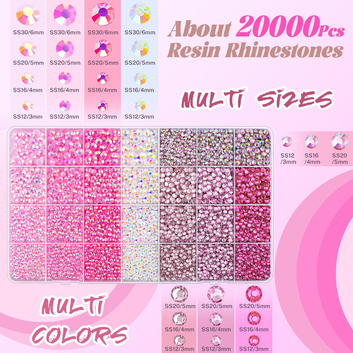 TINKRSTUFF open grid with sorted rhinestones for quick selection