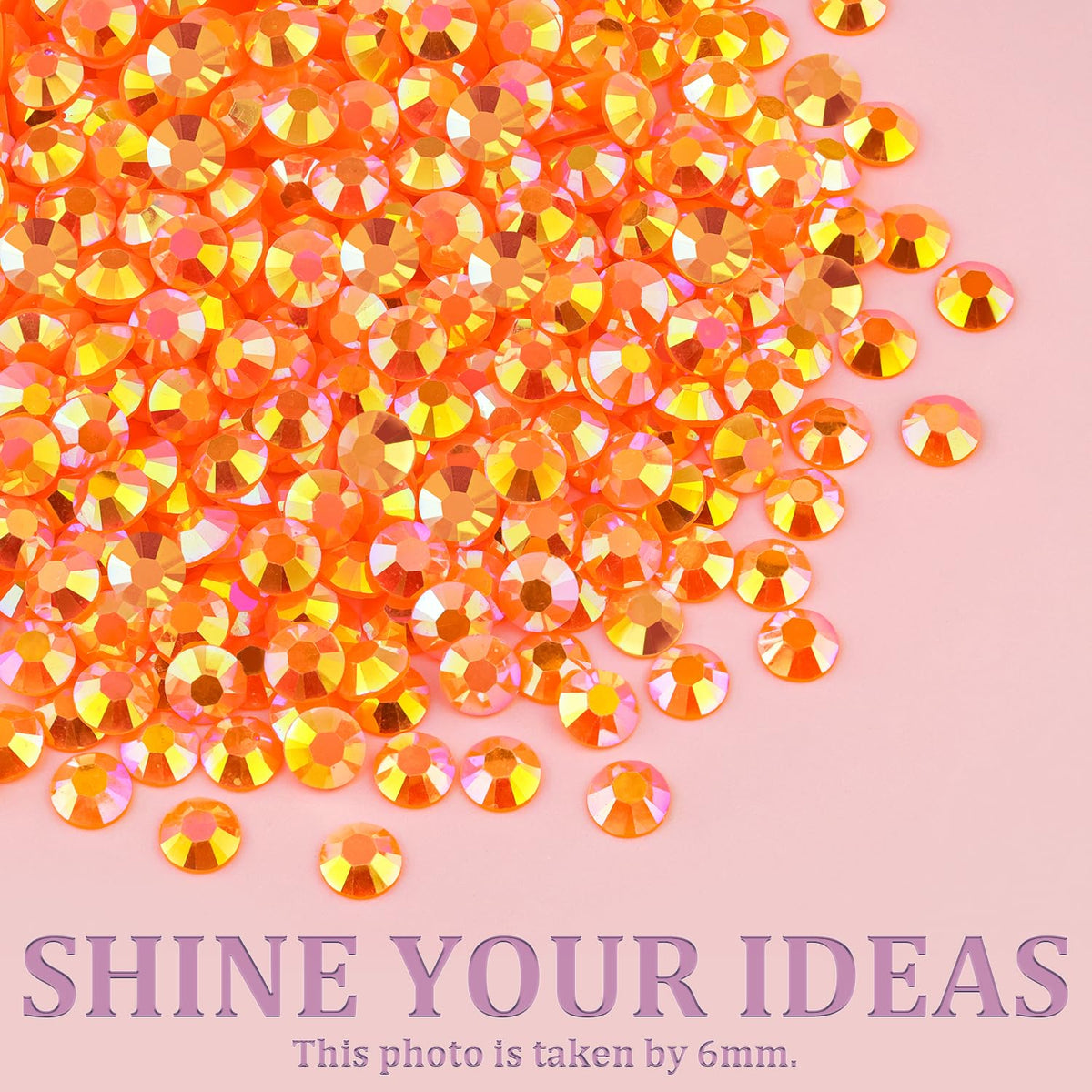 Rhinestones from TINKRSTUFF arranged by size next to ruler, illustrating scale for project planning