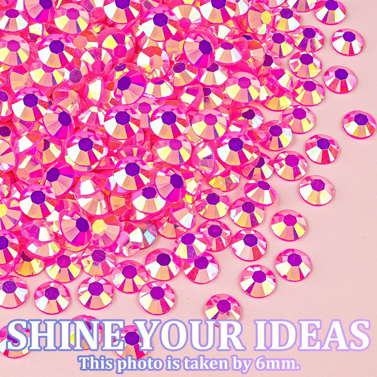 TINKRSTUFF rhinestones beside a coin showing size range and scale for planning