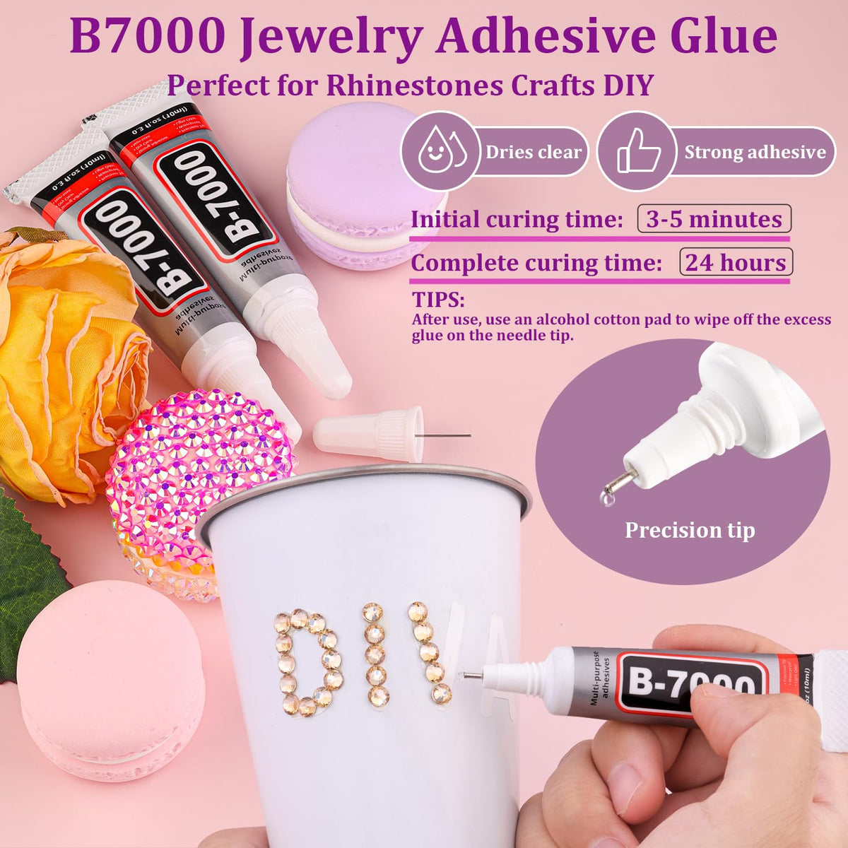 TINKRSTUFF tweezers and pickup pen shown picking up a small rhinestone for accuracy