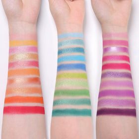Tintark arm swatches rainbow demonstrating high pigment payoff
