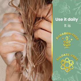 Tío Nacho conditioner being massaged into wet hair for strengthening