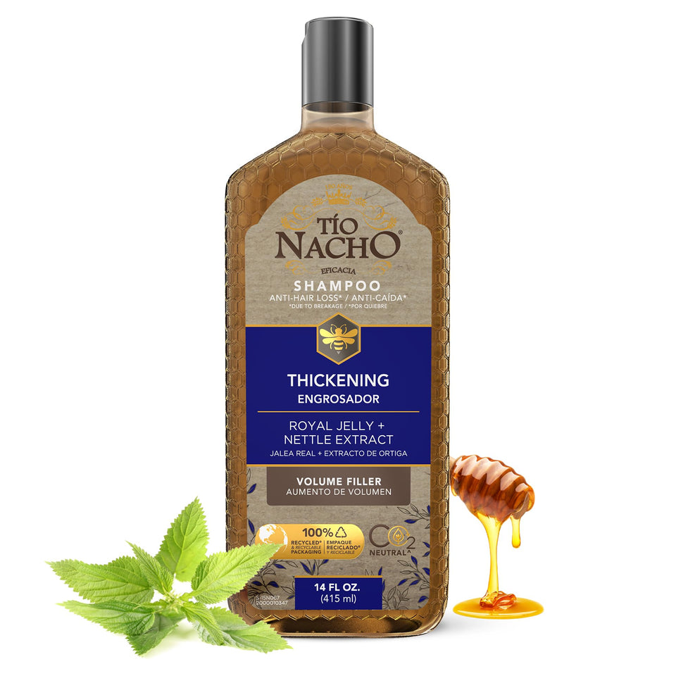 Tio Nacho front bottle view showing volumizing shampoo benefits